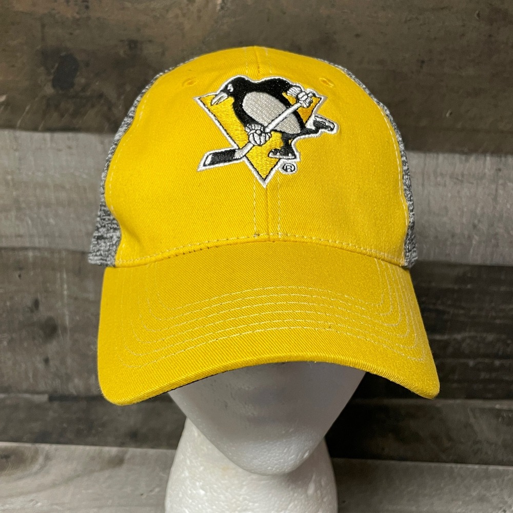 Pittsburgh Penguins NHL Hockey Hat Cap Yellow Gray Adjustable
